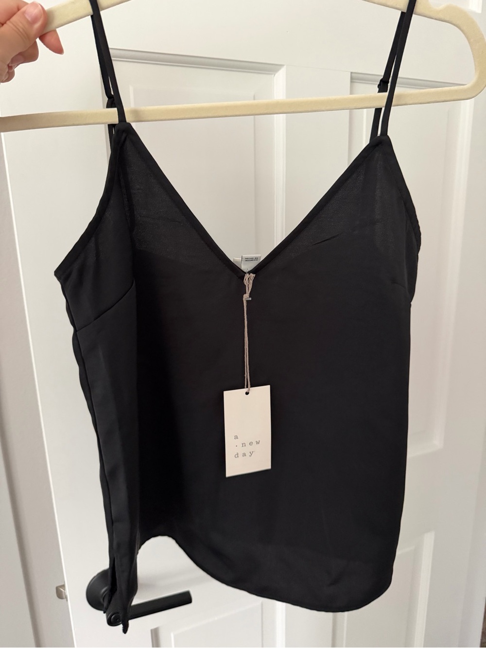 Flowy black top with adjustable straps